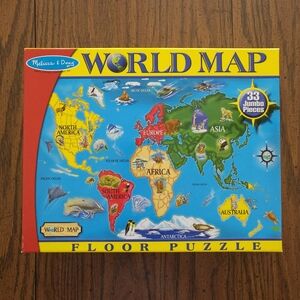Melissa & Doug WORLD MAP Jumbo Pieces (33) 2 x 3 Feet Floor Puzzle